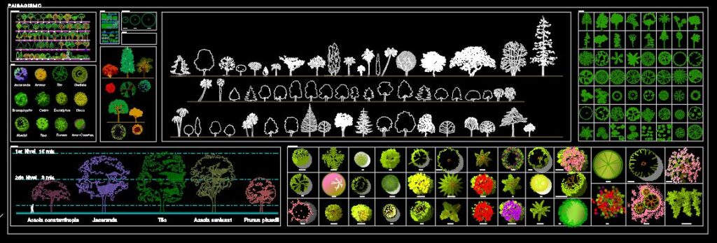 Blocos De VegetaÇÃo Paisagismo Para Autocad Ariana Braga 7068